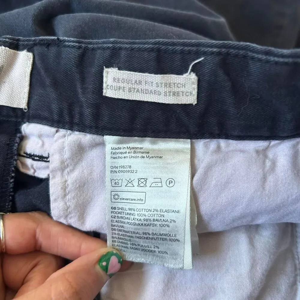 H&M Charcoal Regular Fit Stretch Black pants